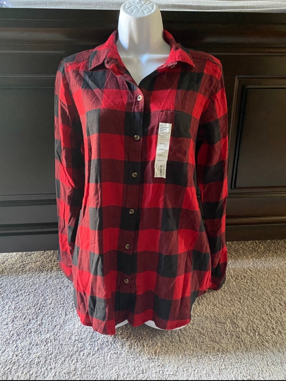 Red/Black Buffalo Plaid Flannel Shirt NWT